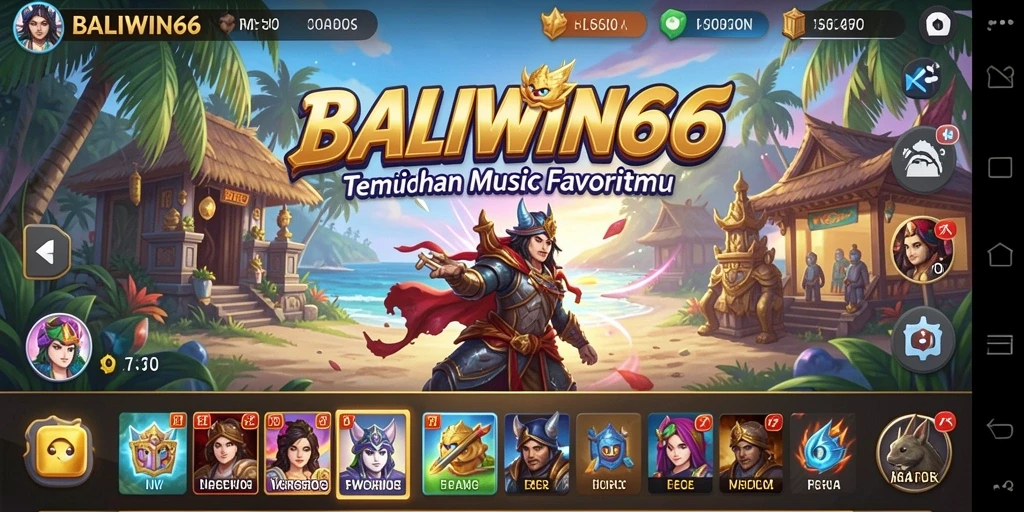 Screenshot gameplay BALIWIN66 yang menampilkan interaksi musik.