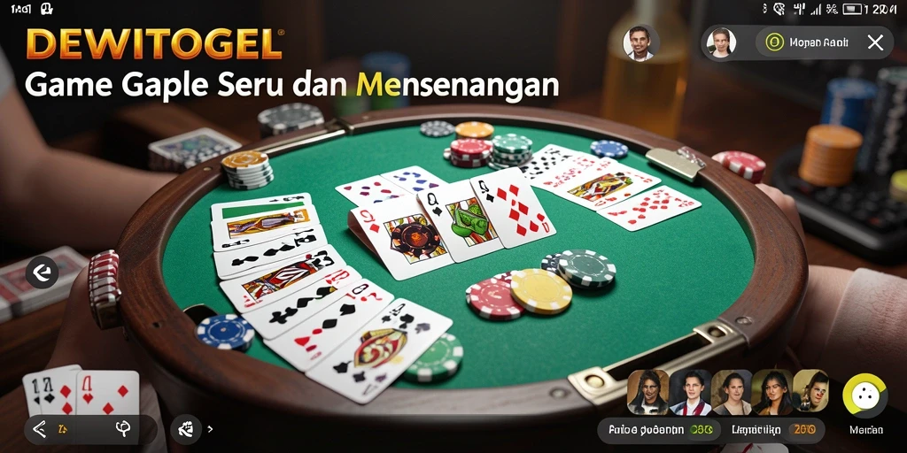 Tampilan gameplay DEWITOGEL yang mengasyikkan dalam permainan Gaple.