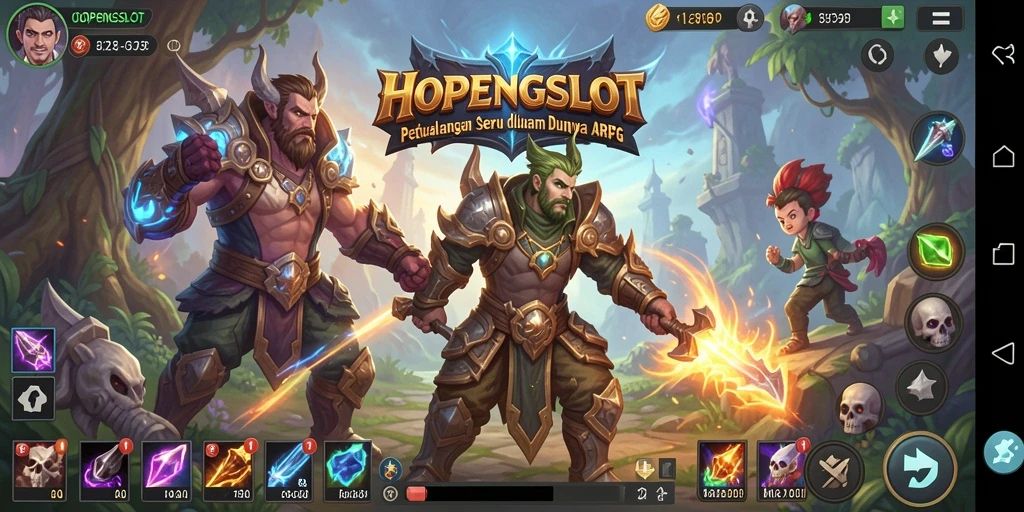 Tangkapan layar utama HOPENGSLOT menampilkan aksi seru dalam permainan ARPG.
