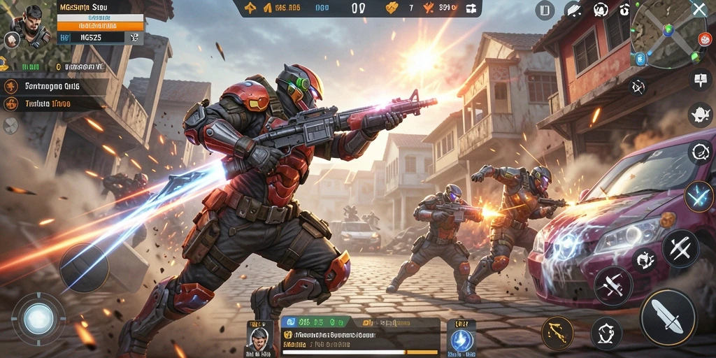 Tangkapan layar mendebarkan dari gameplay Action MG525.