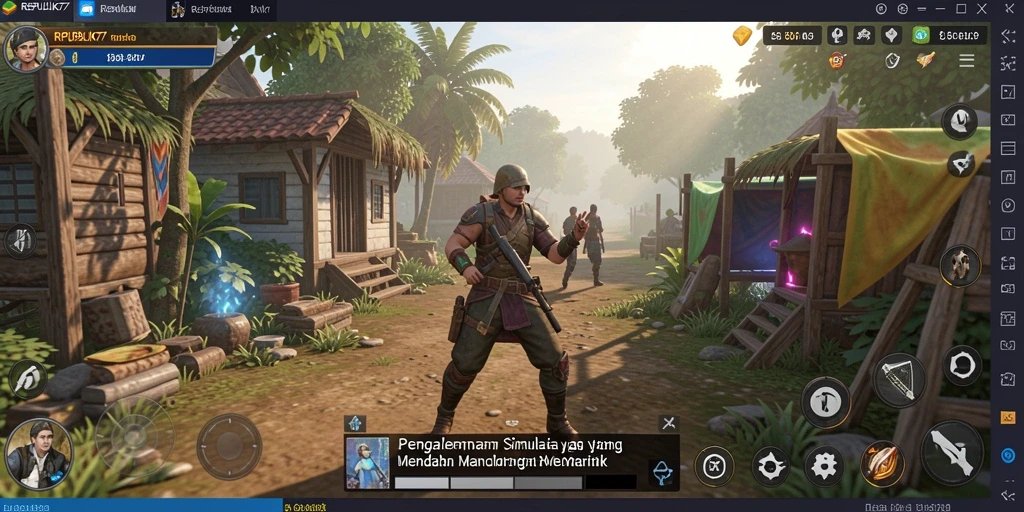 Tampilan gameplay REPUBLIK77 yang mendebarkan dan realistis.