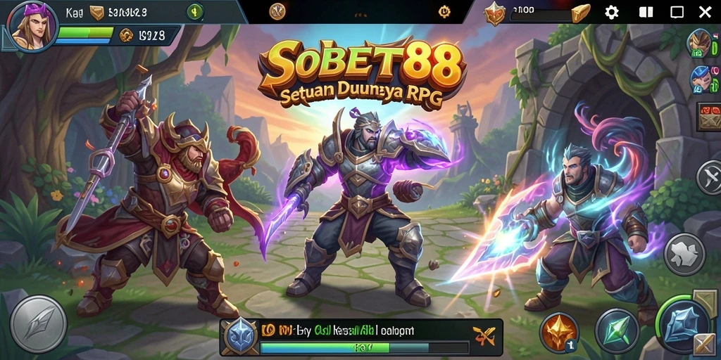 Screenshot gameplay SOBET88 menampilkan pertarungan epik dan petualangan seru.
