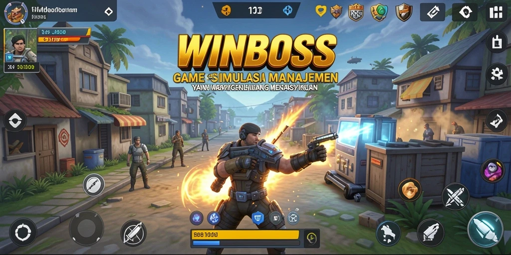 Tampilan gameplay WINBOSS yang memukau dan penuh strategi manajemen.
