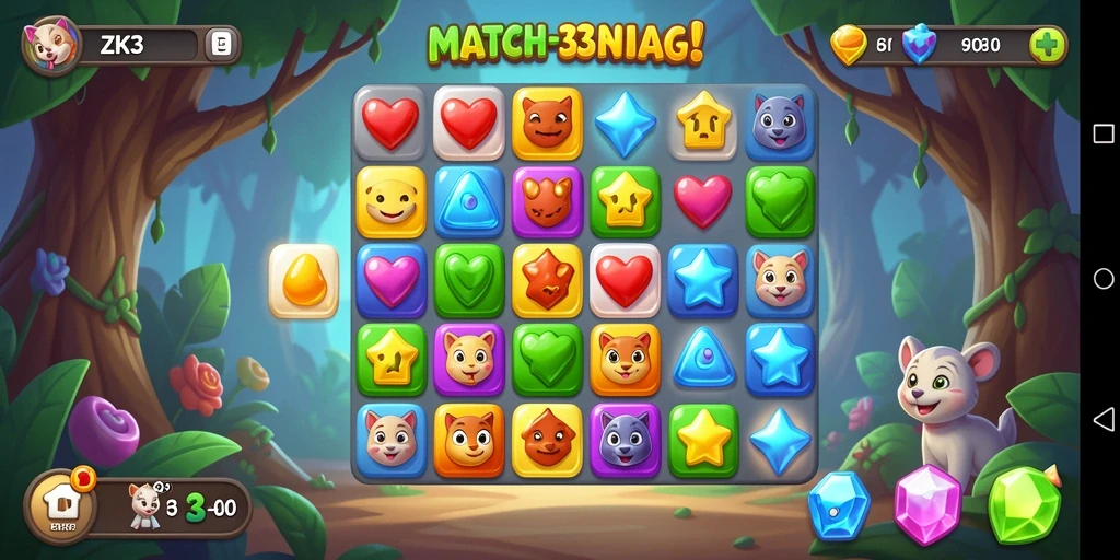 Tampilan gameplay ZK3 dengan aksen visual yang menawan.